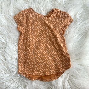 Cat & Jack Target Toddler Girls Golden Yellow Floral Short Sleeve Shirt Size 4T